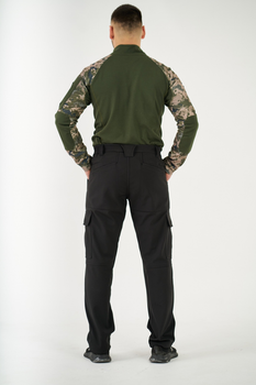 Тактичні штани UKM Софтшел 62 (3XL) чорні прямі