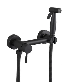 Гигиенический душ Lidz HBlck со смесителем наружного монтажа Черный матовый