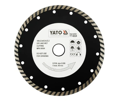 Диск алмазный отрезной YATO TURBO 230x3,0x22,2 камень, бетон YT-6025