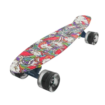 Скейт Пенни борд Penny board Graffics 22" с рисунком светящиеся колеса China Dragon