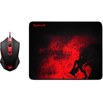 Мишка Redragon M601BA USB Чорно-Червона + Килимок (78226)