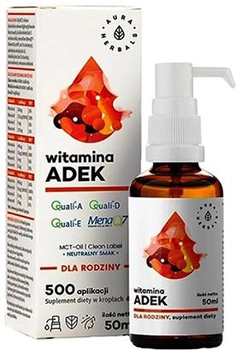 Witaminy ADEK Aura Herbals 50 ml odporność MCT AH2805