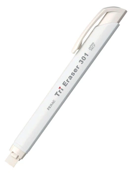 Ластик Penac Tri Eraser у пластиковому тримачі білий