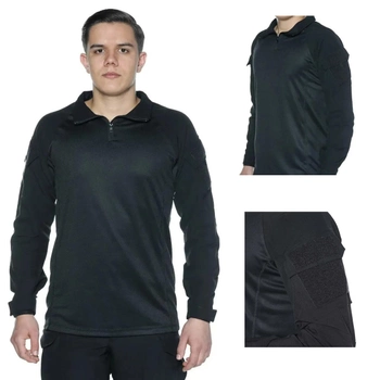 Рубашка мужская тактическая с длинным рукавом для военных и армии ВСУ, Черный M