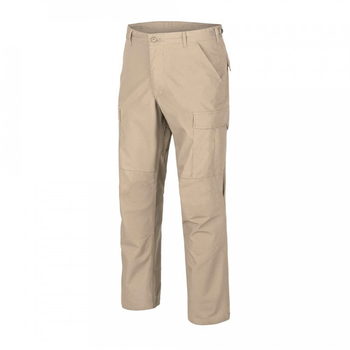 Брюки (Бавовна Ріпстоп) BDU - Cotton Ripstop Helikon-Tex Khaki L/Regular Тактичні чоловічі