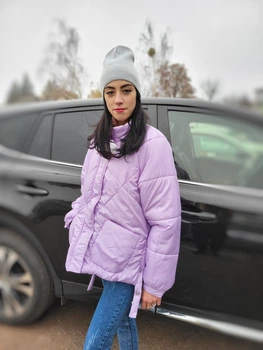 Куртка женская евро зима No brand Сиреневая (А-1697 46-48)