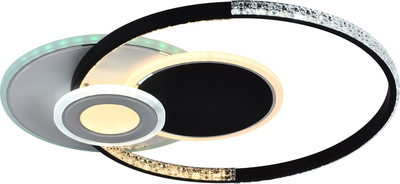 Люстра с пультом управления ПУ Sirius C7117/550 WH+BK (RGB) 96W+8W (000035235S) на кухню, для спальни, для гостиной