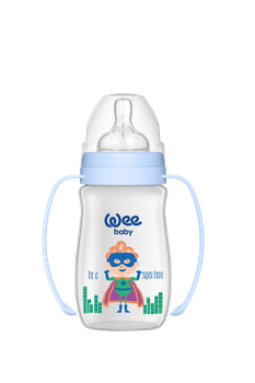 Пляшечка для годування Wee Baby Classic Plus соска № 1 250 мл з широкою шийкою та ручками 138-4