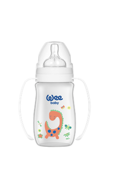 Пляшечка для годування Wee Baby Classic Plus соска № 1 250 мл з широкою шийкою та ручками 138-6