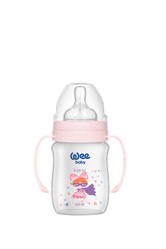 Пляшечка для годування Wee Baby Classic Plus соска № 1 150 мл з широкою шийкою та ручками 137-3