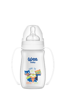 Пляшечка для годування Wee Baby Classic Plus соска № 1 250 мл з широкою шийкою та ручками 138-2