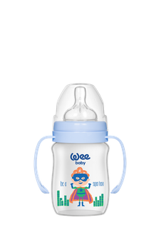Пляшечка для годування Wee Baby Classic Plus соска № 1 150 мл з широкою шийкою та ручками 137-6