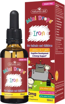 Краплі дитячі Залізо Natures Aid Mini Drops Iron 50 мл (ND147110)