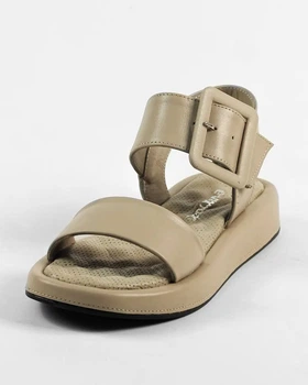 Босоножки с пряжкой Evromoda 416112 визон кожа 38
