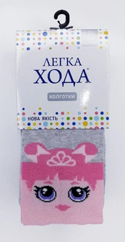 Колготки дитячі Легка хода 8211 120см 128см(р) 20см св.рожевий-срібло меланж