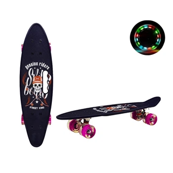 Скейт Пенни борд Penny board со светящимися колесами для детей и подростков RL SC20520