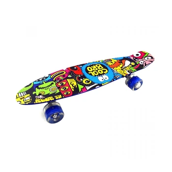 Скейт Пенни борд Penny board со светящимися колесами для детей и подростков RL SC20411