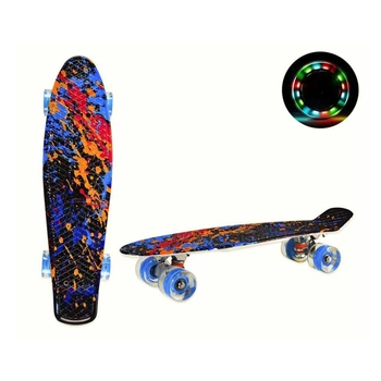 Скейт Пенни борд Penny board со светящимися колесами для детей и подростков RL SC20504