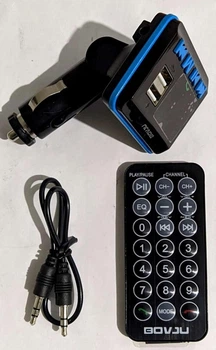 FM-модулятор (Автомобильный) Bluetooth Черный-Blue