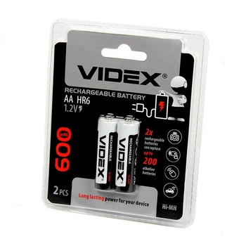 Акумулятор VIDEX AA 600 mAh 2шт Ni-MH