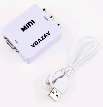 Конвертер VGA адаптер на RCA AV тюльпаны VGA2AV VGA2AV (793095505) Белый