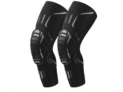 Наколенники BraceTop с защитой спортивные компрессионные Размер L Черный с серым (1011-302-02)