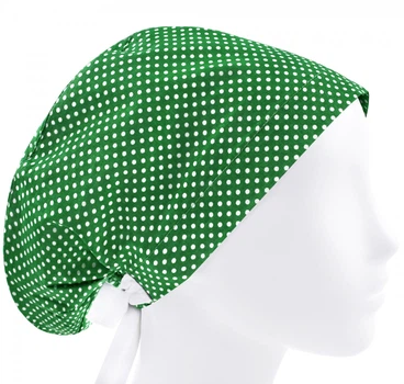 Медицинская шапочка женская HeadwearUniverse универсальная принт Горохи на зелёном