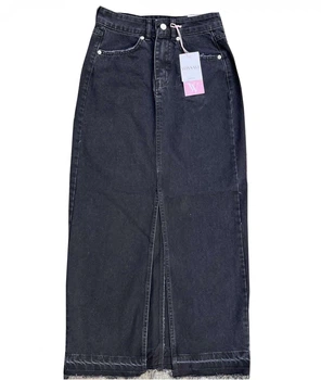 Жіноча спідниця джинсова чорна максі Jean-Daniel. 80 см Артикул 231431 р 40