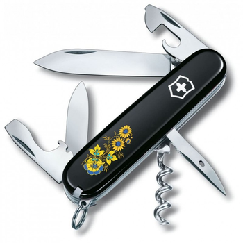 Нож Victorinox Spartan Ukraine Black "Квіти" (1.3603.3_T1050u)