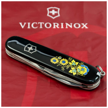 Нож Victorinox Spartan Ukraine Black "Квіти" (1.3603.3_T1050u)