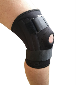 Бандаж на колено, наколенник, ортез на колено с боковыми стабилизаторами DKS 9836 KNEE SUPPORT, цвет черный