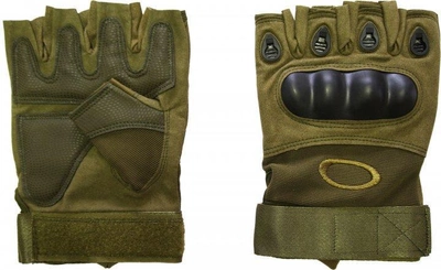 Перчатки без пальцев, тактические перчатки без пальцев (пара), размер М, цвет зеленый