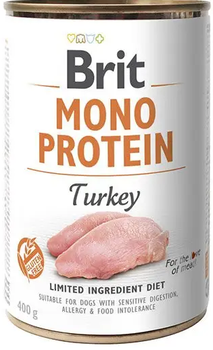 Консервированный корм для собак с индейкой Brit Mono Protein Turkey 400 г