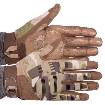 Рукавички тактичні із закритими пальцями Zelart Heroe 8799 розмір XL Camouflage Multicam