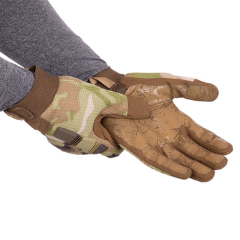 Перчатки тактические с закрытыми пальцами Zelart Heroe 8799 размер XL Camouflage Multicam