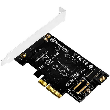 Плата расширения Silver Stone PCIe x4 до SSD m.2 SATA та NVMe (SST-ECM20)