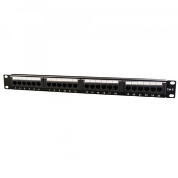 Патч-панель 19 24xRJ-45 UTP cat.6, 1U, тип 110 Cablexpert (NPP-C624CM-001)