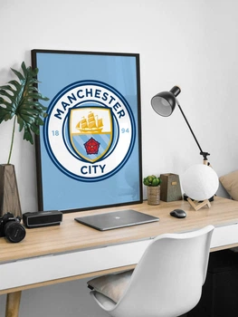 Постер Manchester City FC у рамці / Манчестер Сіті / футбольний плакат