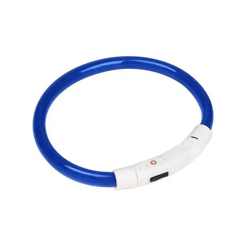 Нашийник з підсвіткою LED для собак з USB зарядкою 35 см S Синій