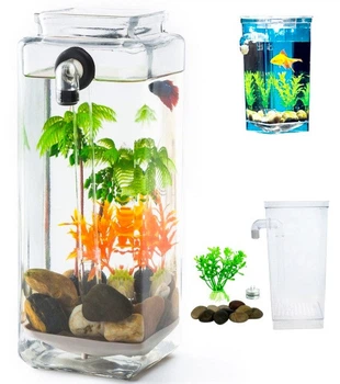 Акваріум з LED підсвічуванням самоочисний акриловий 2 л 25 см My Fun Fish