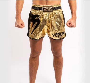 Шорты для тайского бокса Venum Giant Foil Gold Black (VENUM-04207-551-S)