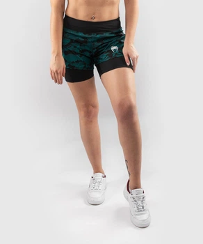 Компрессионные шорты Venum Defender Hybrid Compression Shorts Black Green (VENUM-03828-102-S)