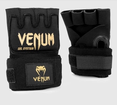 Накладки гелевые бинты Venum Gel Kontact Glove Wraps Black Gold (VENUM-0181-126-S)