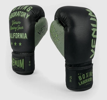 Боксерські рукавиці Venum Boxing Lab - Black Green (VENUM-03986-539-8OZ)