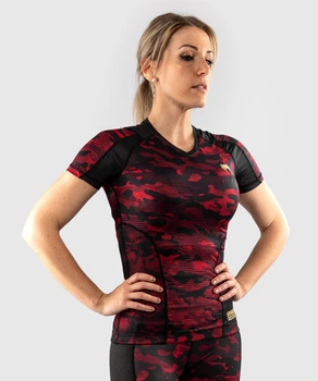 Женский рашгард Venum Defender Rashguard Short Sleeves Black Red (VENUM-03826-100-XS)