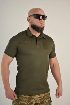 Футболка поло тактична 60 розмір 5XL чоловіча військова армійська футболка ПОЛО POLO оліва хакі для ЗСУ