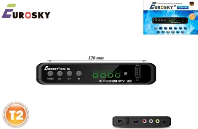 Тюнер ТВ Т2 цифрова приставка для телевізора з підтримкою Wi-Fi Eurosky ES-16