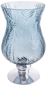 Ваза декоративная Ancient Glass Розалин 14х15х25см, синий с серебром (BD-591-343)