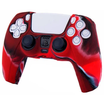 Силиконовый чехол Honson для джойстика PS5 Dualsense камуфляжный красный