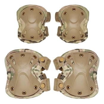 Комплект захисту AOKALI F001 Camouflage CP тактичної наколінники, налокітники